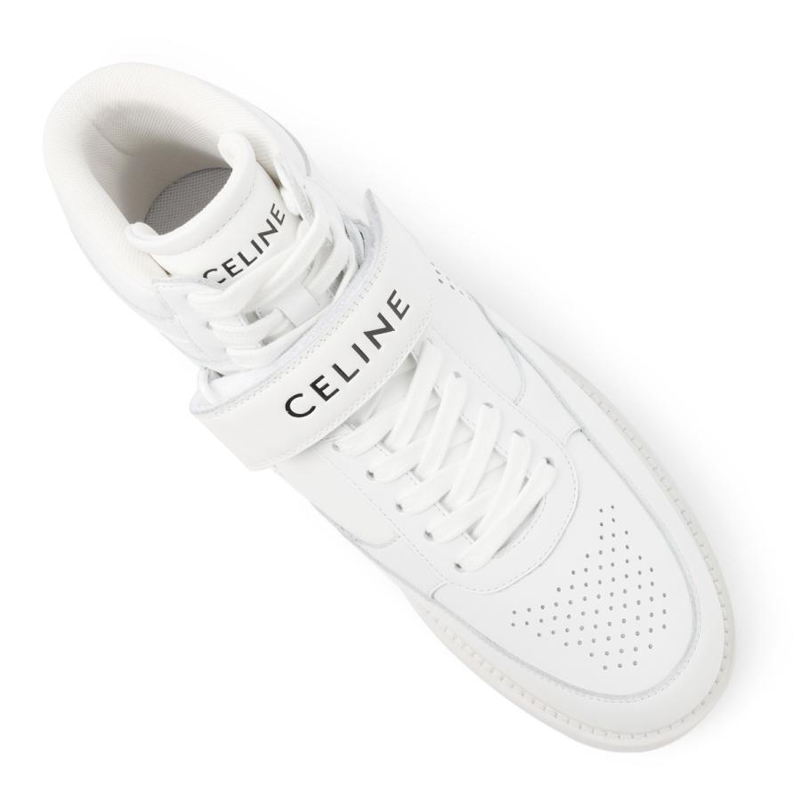 CELINE ホワイト ハイカットスニーカ—新品36 CELINE セリーヌ ブロックスニーカー ハイカット 厚底スニーカー