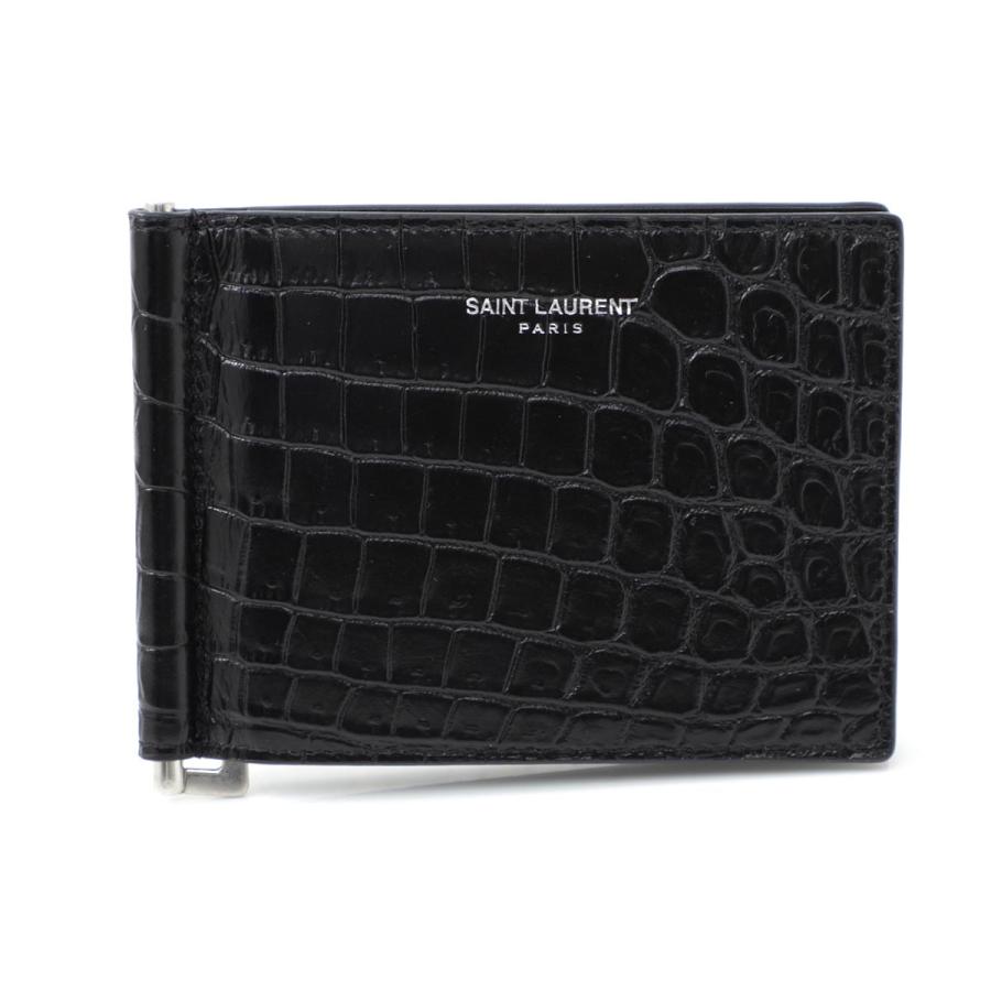 サンローラン SAINT LAURENT マネークリップ BILL CLIP WALLET 財布 ブラック メンズ 378005-dzede-1000｜mb-y｜02