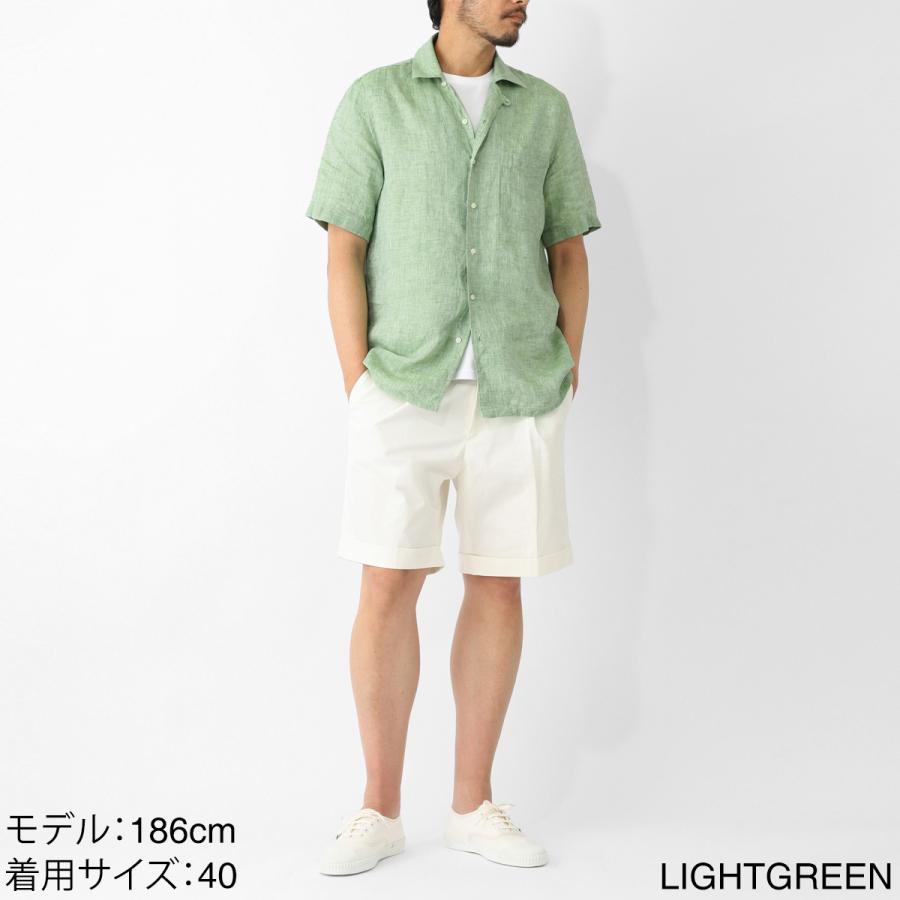 GUY ROVER（ギローバー） 半袖リネンシャツ WASH オープンカラーシャツ