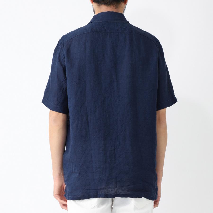 GUY ROVER（ギローバー） 半袖リネンシャツ WASH オープンカラーシャツ