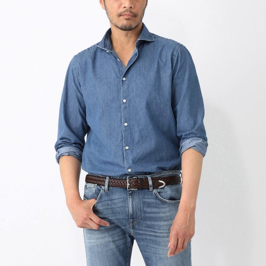 GUY ROVER（ギローバー） デニムシャツ WASH ホリゾンタルカラーシャツ