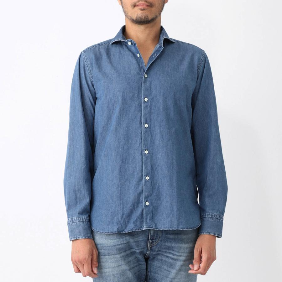 GUY ROVER デニムシャツ 3850v2110l-551402 GUY ROVER ギローバー デニムシャツ WASH ホリゾンタルカラー