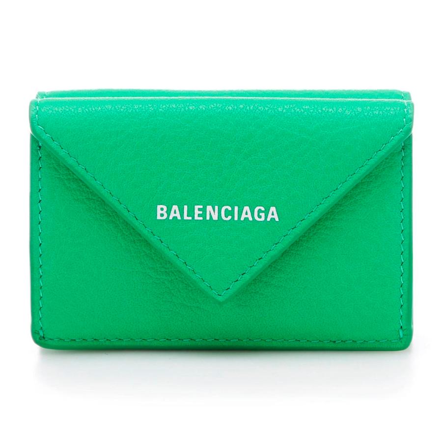 公式 バレンシアガ Balenciaga Balenciaga 18d3n 3809 レディース グリーン Paper 小銭入れ付き 3つ折り財布 財布 Meorboston Org