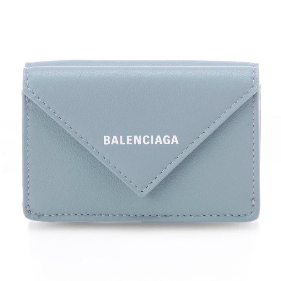 バレンシアガ BALENCIAGA 3つ折り財布 小銭入れ付き PAPER ブルー 