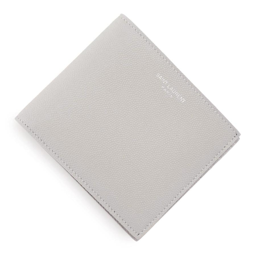 SAINT LAURENT サンローラン 2つ折り財布 グレー メンズ 396307-bty0n