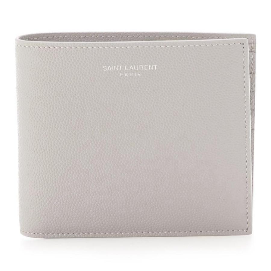サンローラン SAINT LAURENT 2つ折り財布 グレー メンズ 396307-bty0n 