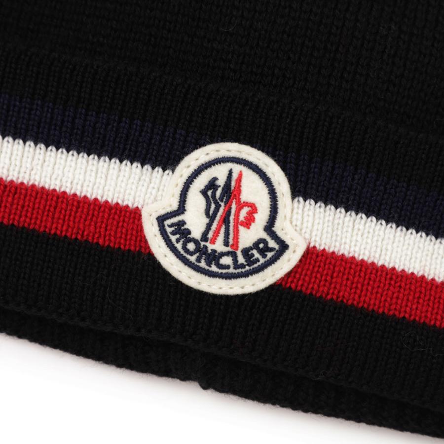 MONCLER ブラック ビーニー 送料・関税込☆MONCLER☆モンクレール ワッペン ニットキャップ