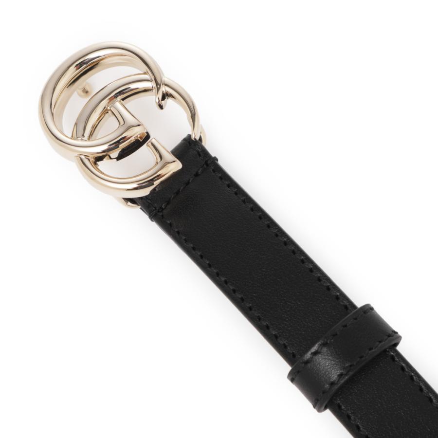 GUCCI（グッチ） ベルト Thin Belt With Double G Buckle ブラック