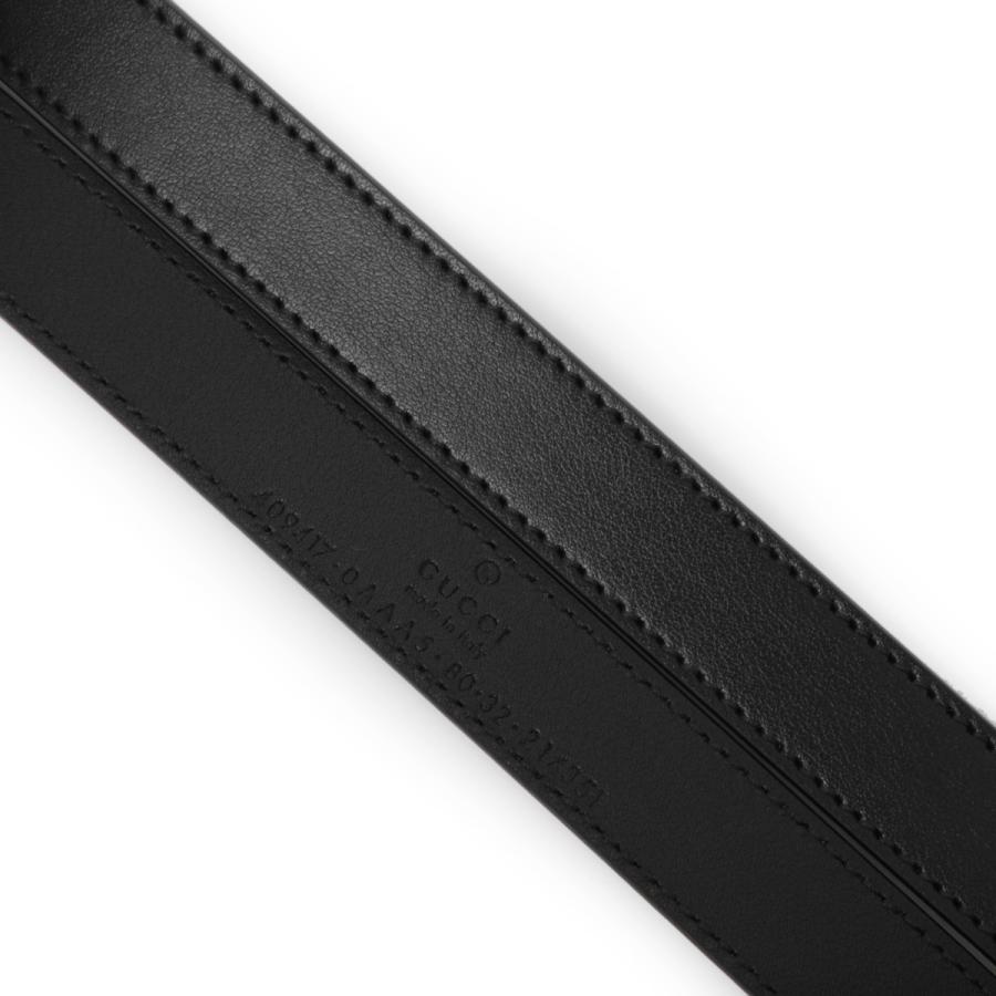 GUCCI グッチ ベルト Thin Belt With Double G Buckle ブラック 