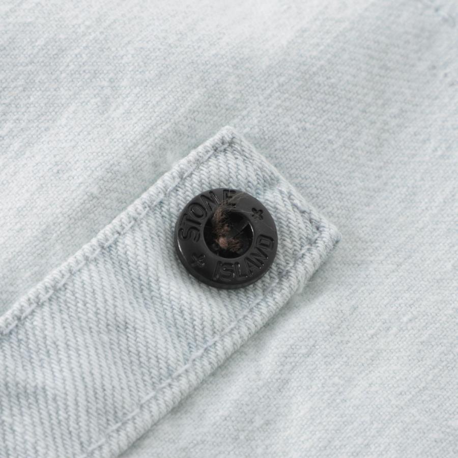 ストーンアイランド STONE ISLAND デニムジャケット 4100006 INDIGO DENIM-ULTRA BLEACHED STONE ISLAND DENIM RESEARCH コーチジャケット ブルー メンズの画像