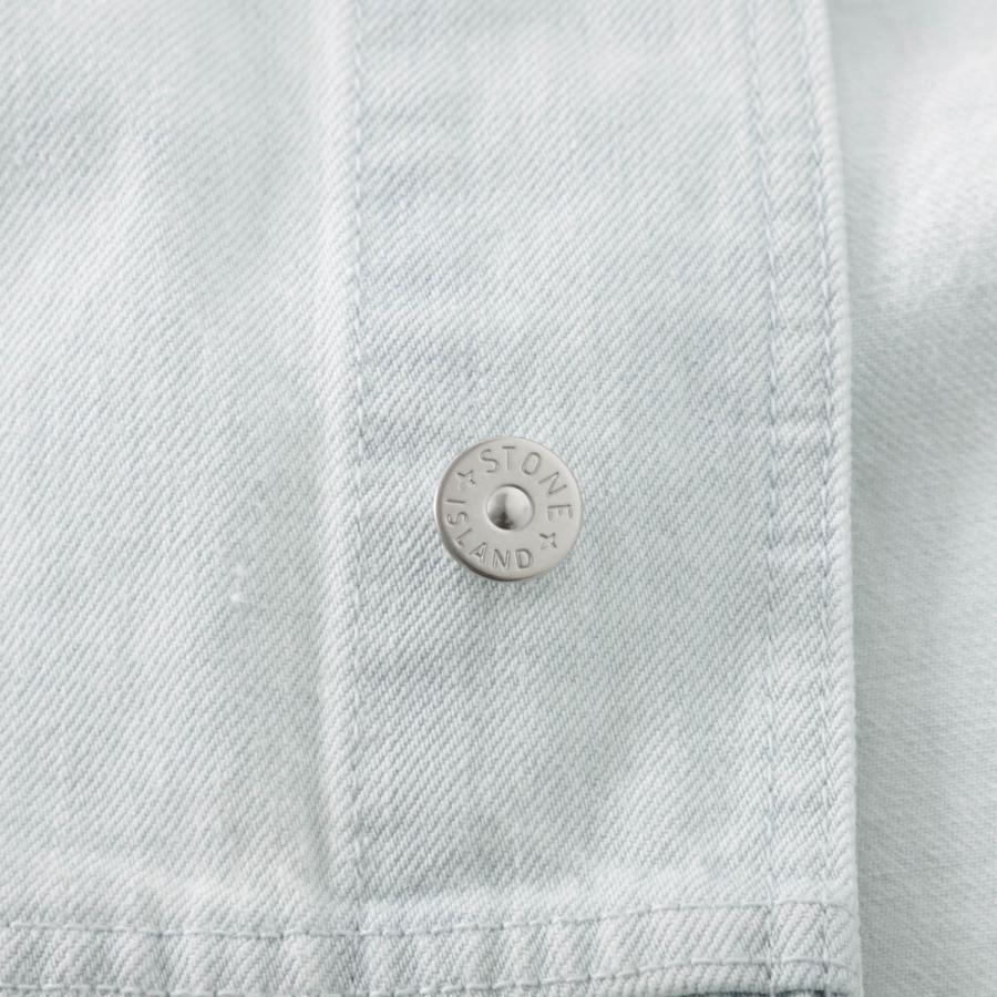 ストーンアイランド STONE ISLAND デニムジャケット 4100006 INDIGO DENIM-ULTRA BLEACHED STONE ISLAND DENIM RESEARCH コーチジャケット ブルー メンズの画像