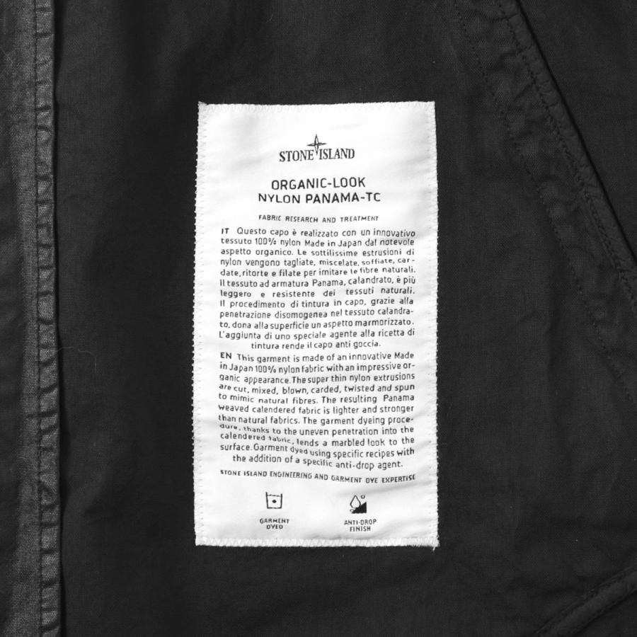 ストーンアイランド STONE ISLAND ナイロンジャケット 4100053 ORGANIC-LOOK NYLON PANAMA-TC フーデッド ジャケット ブラック メンズ l1s154100053-s0069-v0029の画像