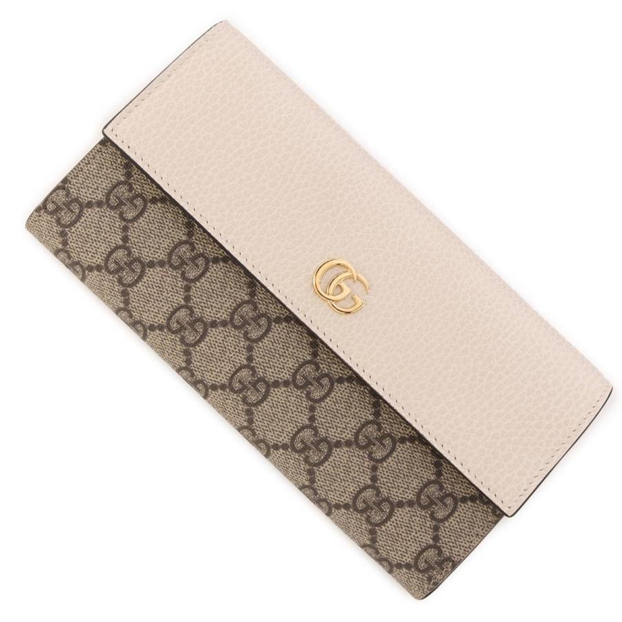 新品 GUCCI グッチ GGマーモント レザー コンチネンタル 長財布 ベージュ＆エボニー 456116 17WAG 9096 - www