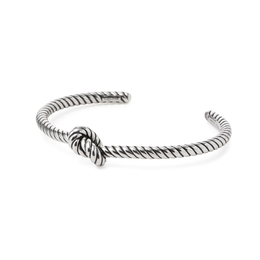セリーヌ CELINE バングル KNOT CORD PATTERNED CUFF ブレスレット シルバー メンズ 461oq-6bra-36siの画像