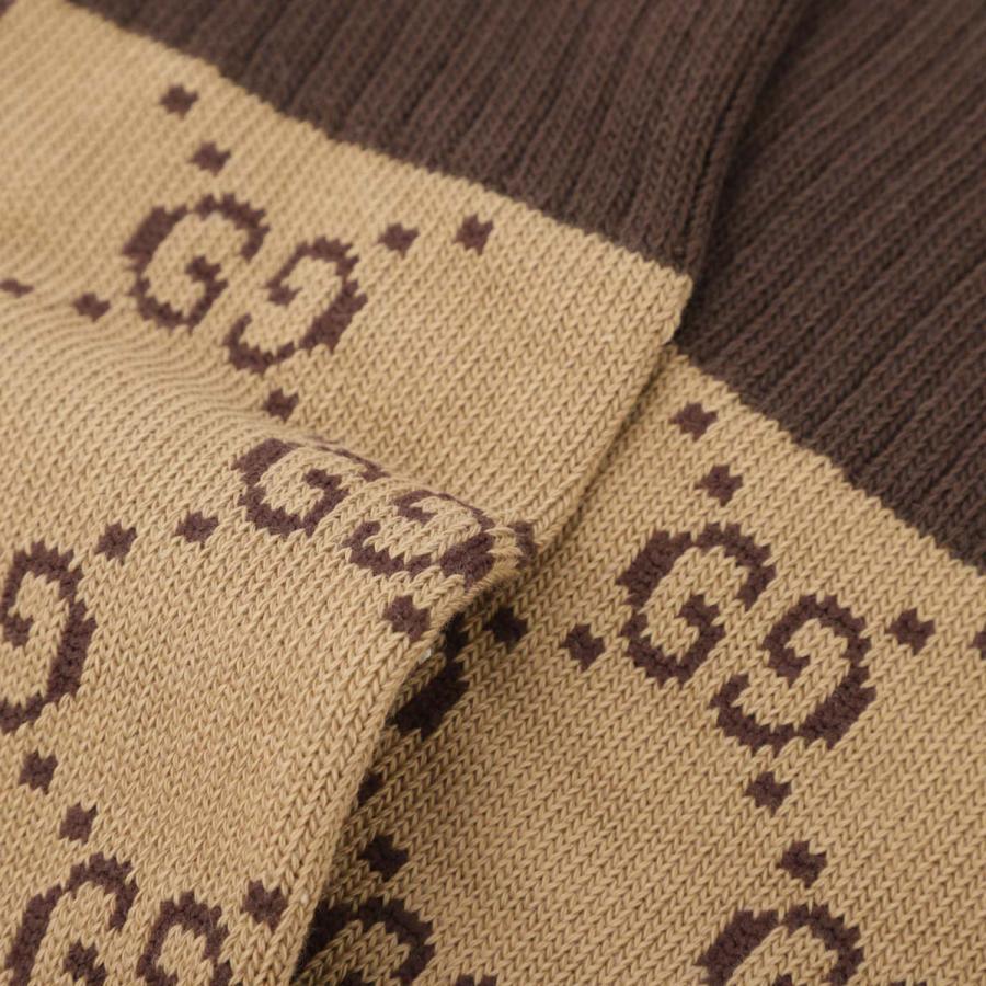 GUCCI（グッチ） 靴下 GG PATTERN SOCKS ブラウン メンズ 471093-4g592