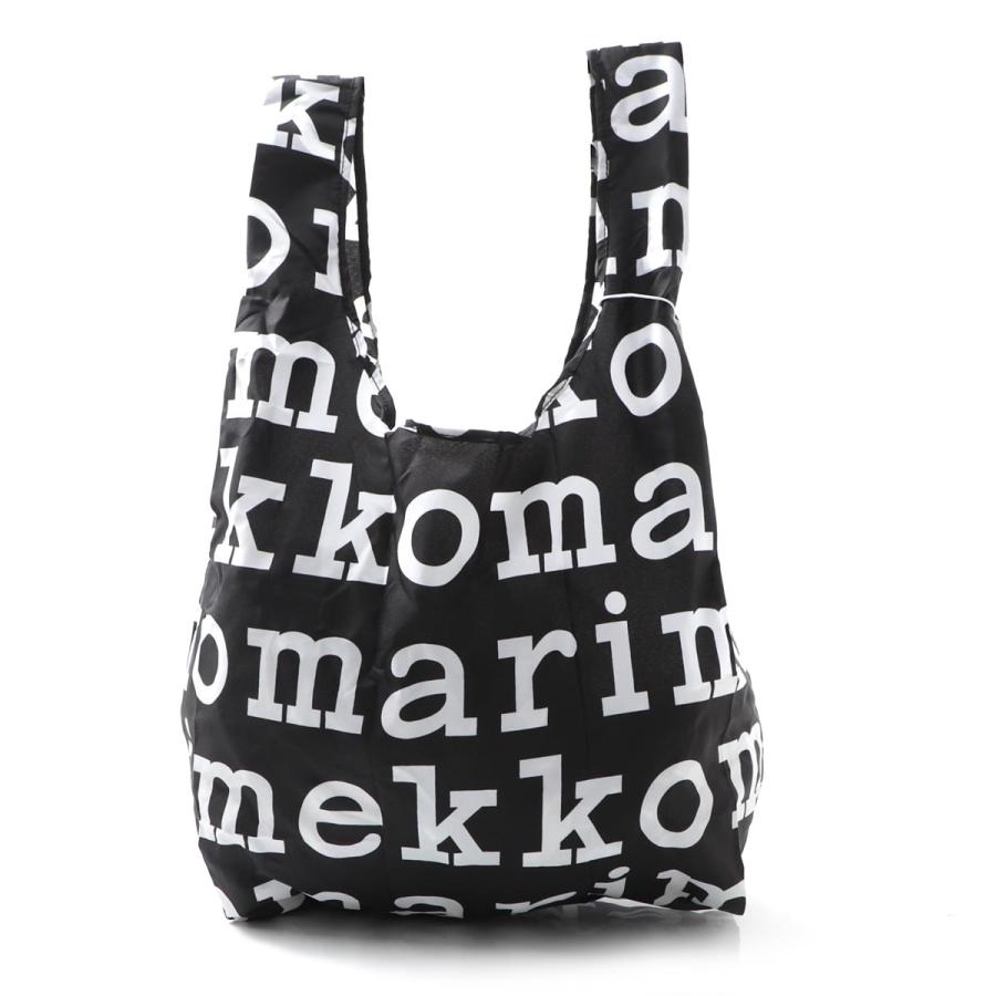 【ネコポス対応(4点まで)】マリメッコ marimekko エコバッグ MARILOGO ブラック レディース 048854-910｜mb-y｜04