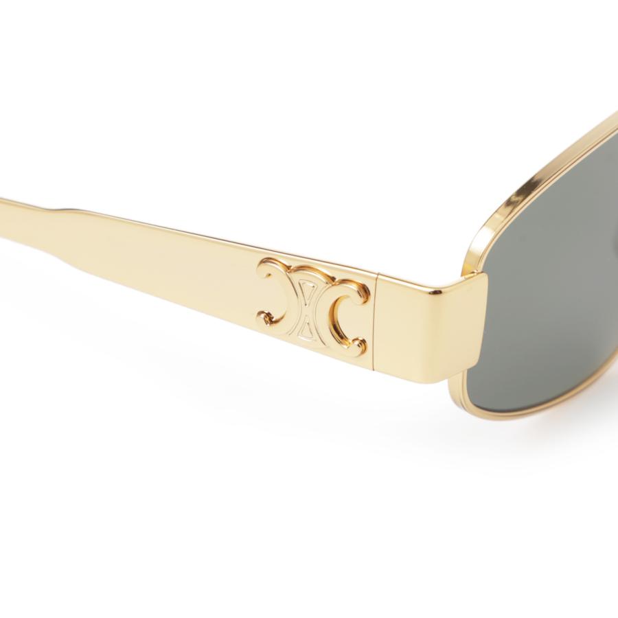 【美品】CELINEセリーヌ　サングラス　トリンオフ　鼈甲　UVカット ゴールド CELINE（セリーヌ） サングラス TRIOMPHE METAL 03 ゴールド メンズ