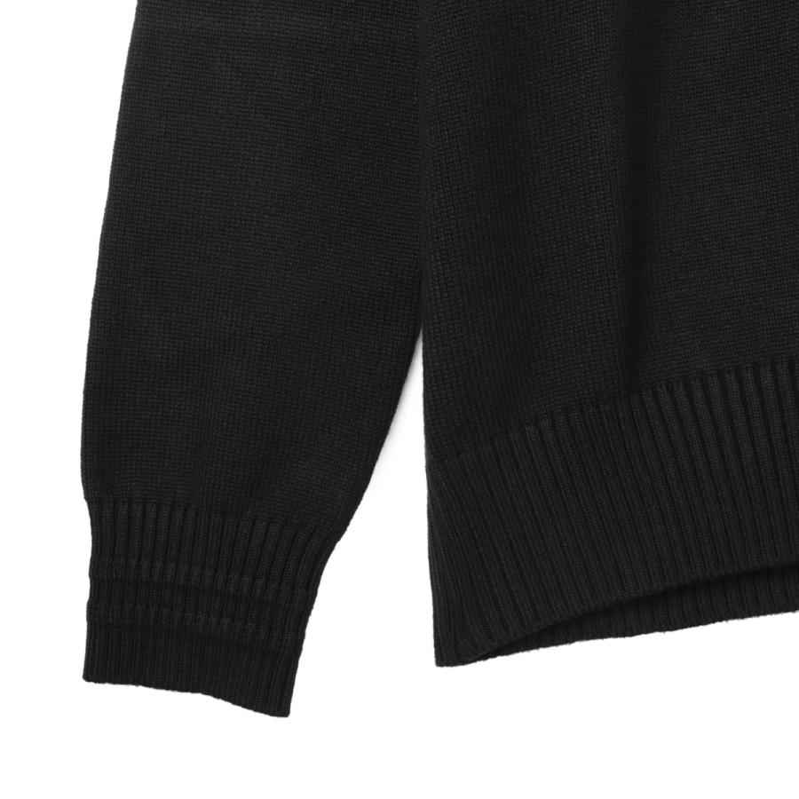 ストーンアイランド ニット クルーネック 袖ワッペン プルオーバー ブラック M STONE ISLAND(ストーンアイランド) 袖ワッペンクルーネックニット