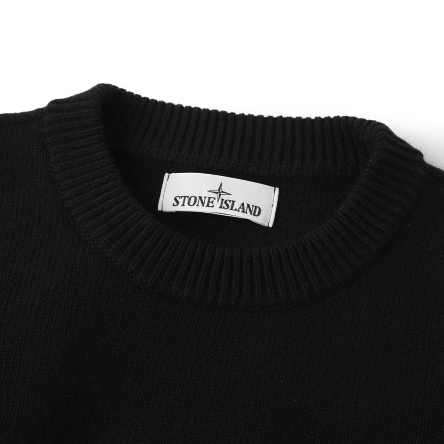 STONE  ストーンアイランド クルーネックニット ブラック STONE ISLAND(ストーンアイランド) 21AW High gauge crew neck knit