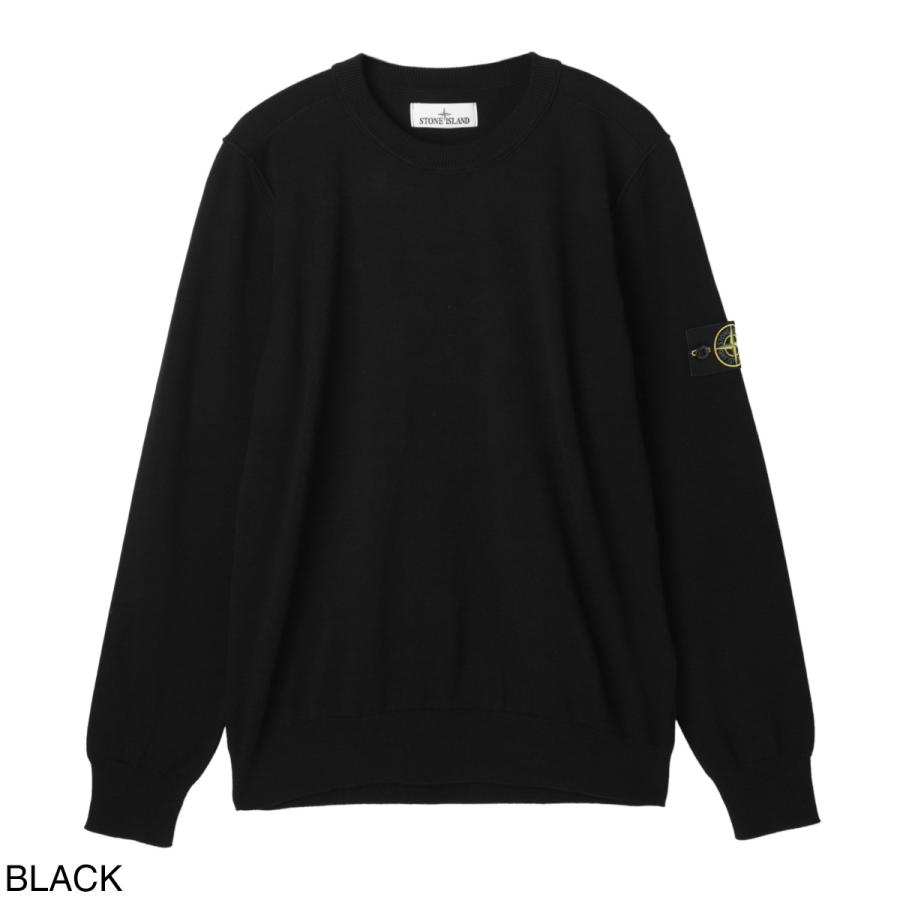 ストーンアイランド stone シルク100％ ブラック 美 L STONE ISLAND（ストーン アイランド） クルーネック ニット 5100053