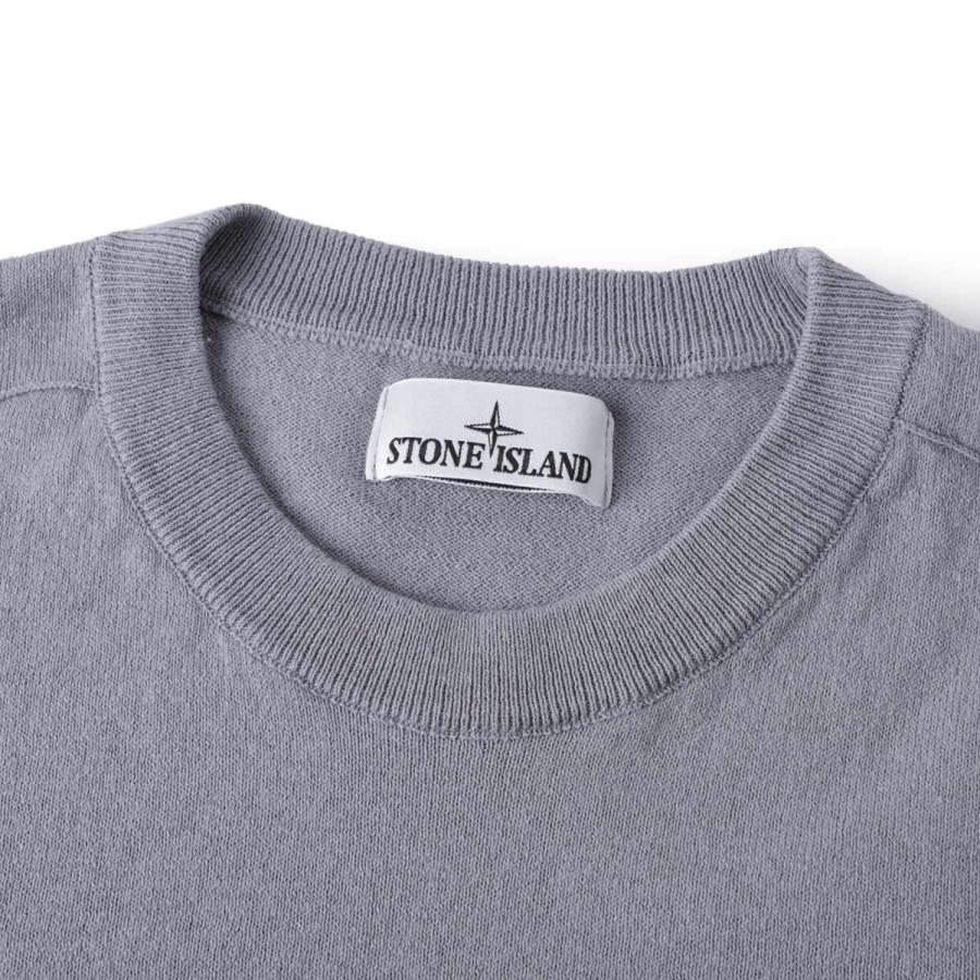 今期物新品 STONE ストーンアイランド ニット5100062白L STONE ISLAND（ストーン アイランド） クルーネック ニット 5100062