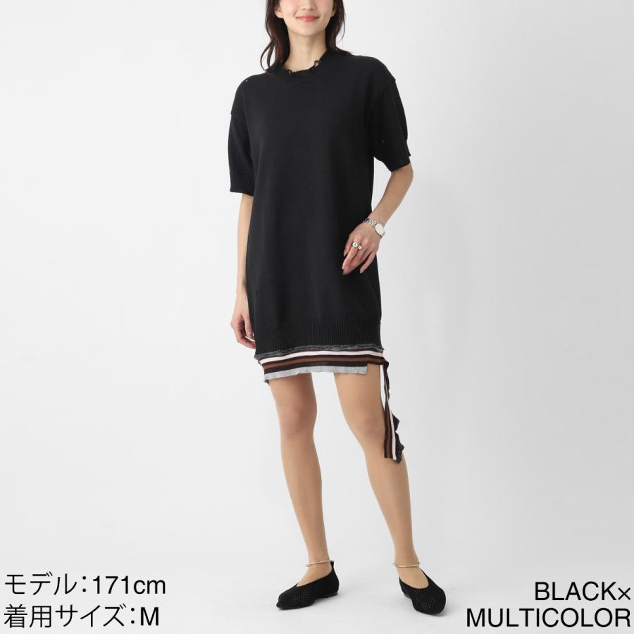エムエム 6 メゾンマルジェラ MM6 Maison Margiela ニットワンピース ミニワンピース ブラック レディース s52da0086-m13205-961の画像