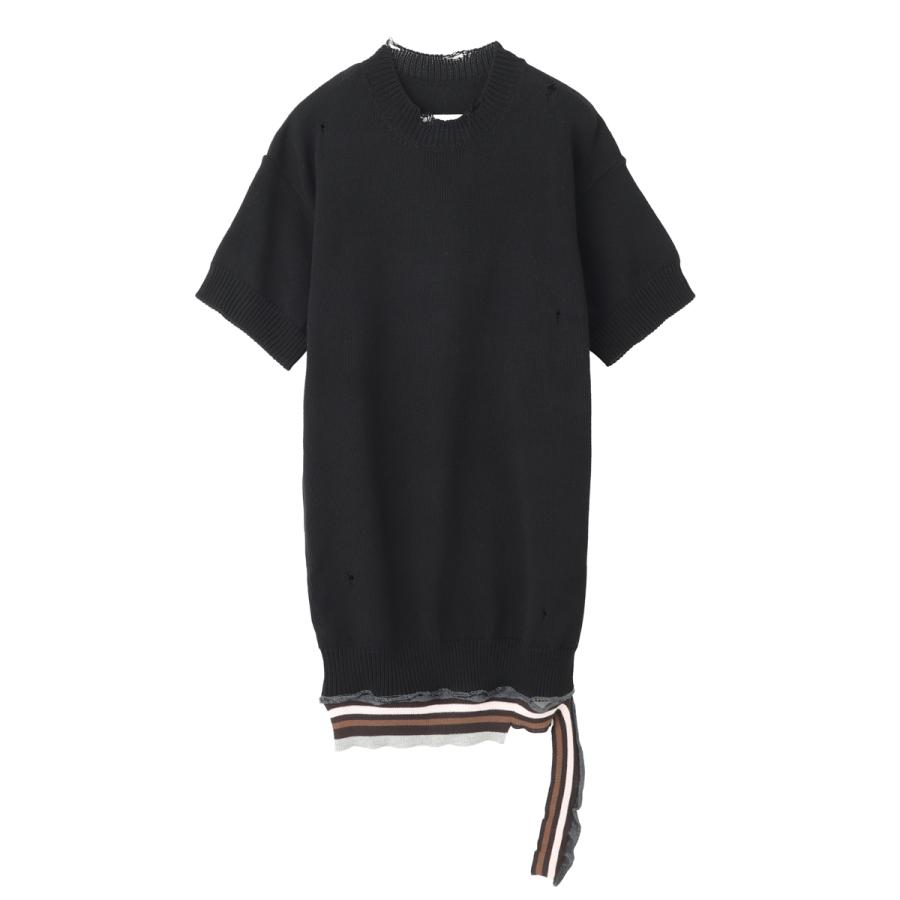 エムエム 6 メゾンマルジェラ MM6 Maison Margiela ニットワンピース ミニワンピース ブラック レディース s52da0086-m13205-961の画像