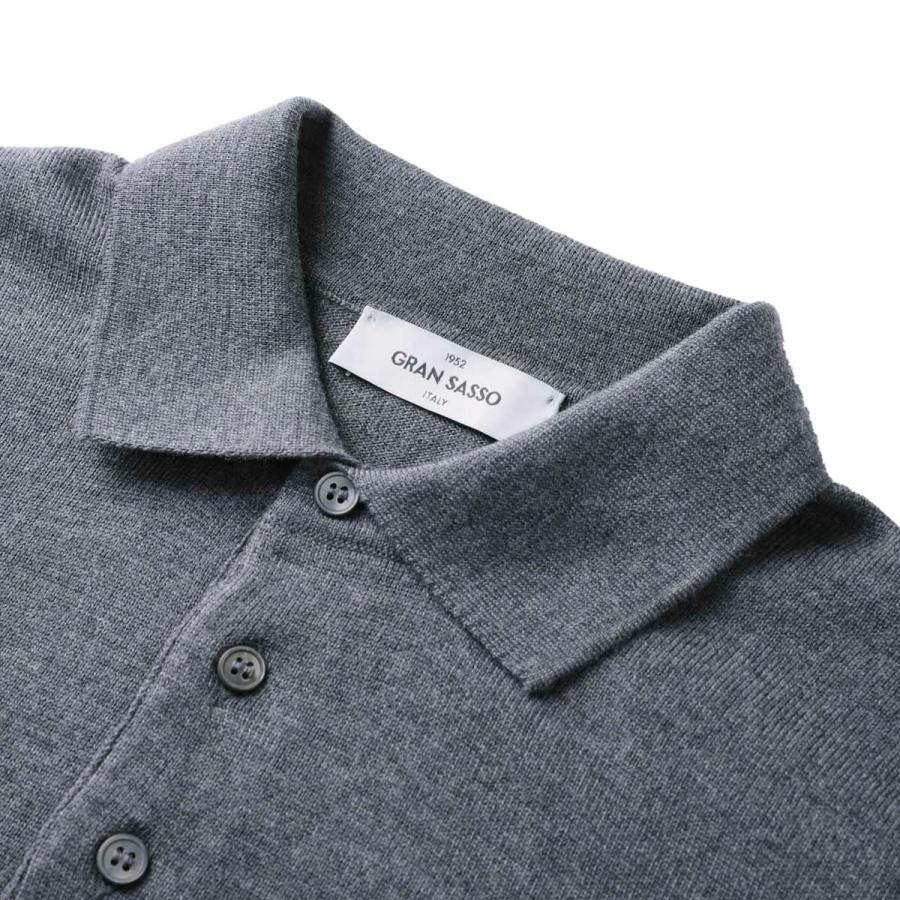 Gran Sasso ポロシャツ カッタウェイ サイズ48 グレー イタリア製 Gran Sasso ポロシャツ カッタウェイ サイズ48 グレー イタリア製