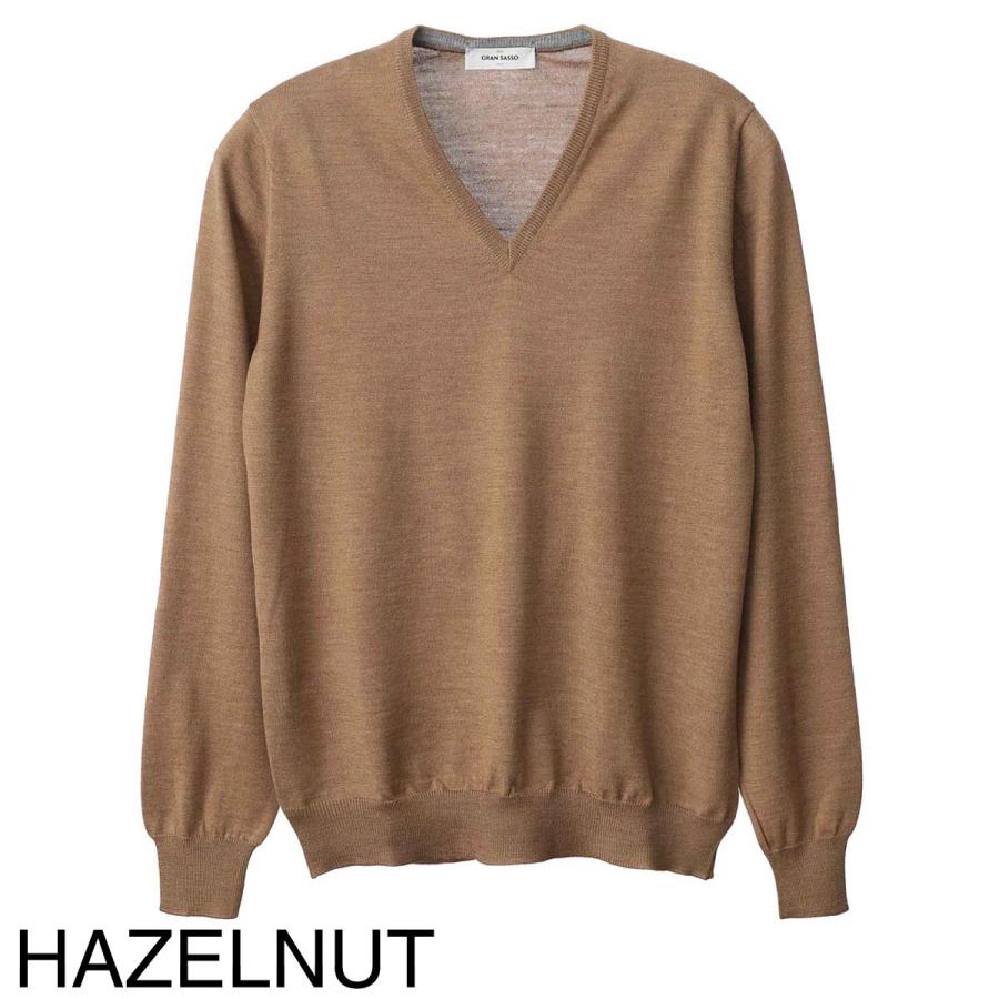 【GRAN SASSO】グランサッソ　ブラウン Vネックカーディガン サイズ50 Gran Sasso（グランサッソ） Gran Sasso Vネック ニット PULLOVER M/L