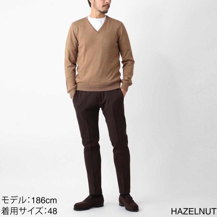 グランサッソ ニット セーター クルーネック 長袖 リブ編み 48 茶 ブラウン Gran Sasso（グランサッソ） Gran Sasso Vネック ニット PULLOVER M/L