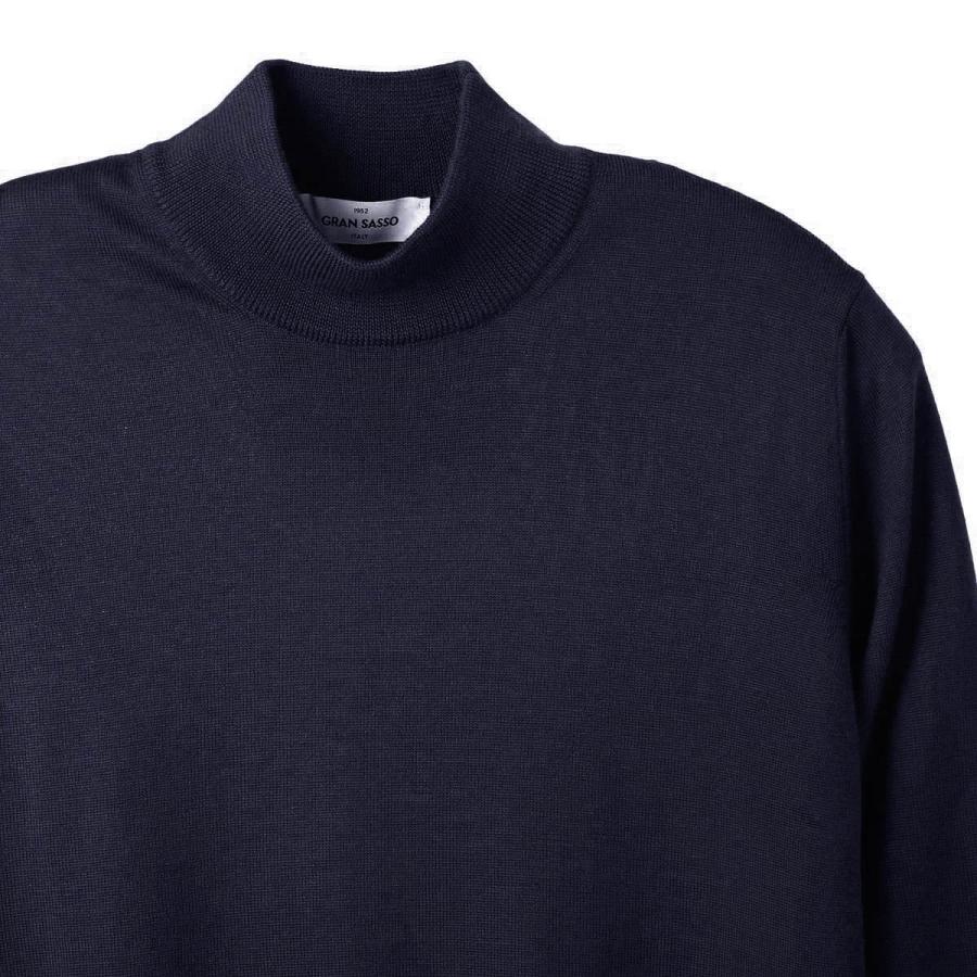 Gran Sasso グランサッソ モックネック ニット LUPPETTO M/L ブルー メンズ 55155-14290-598 : モダン ...