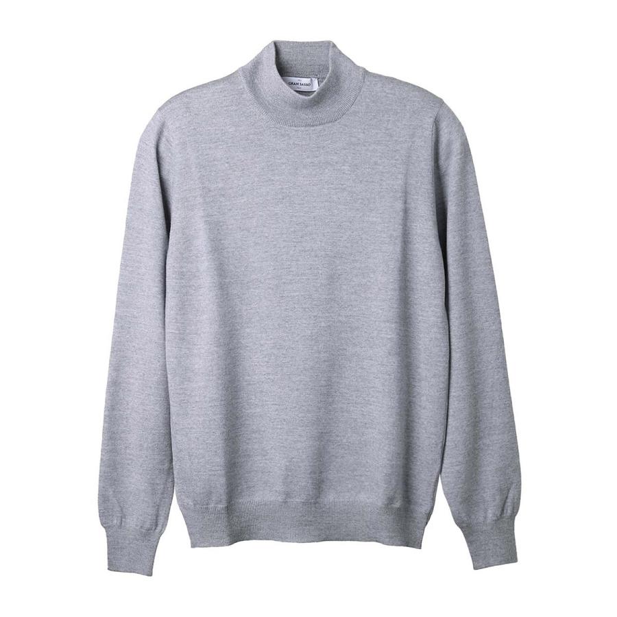 グランサッソ　GRAN SASSO モックネックニット グレー　52 グランサッソGRAN SASSO モックネックニット グレー52