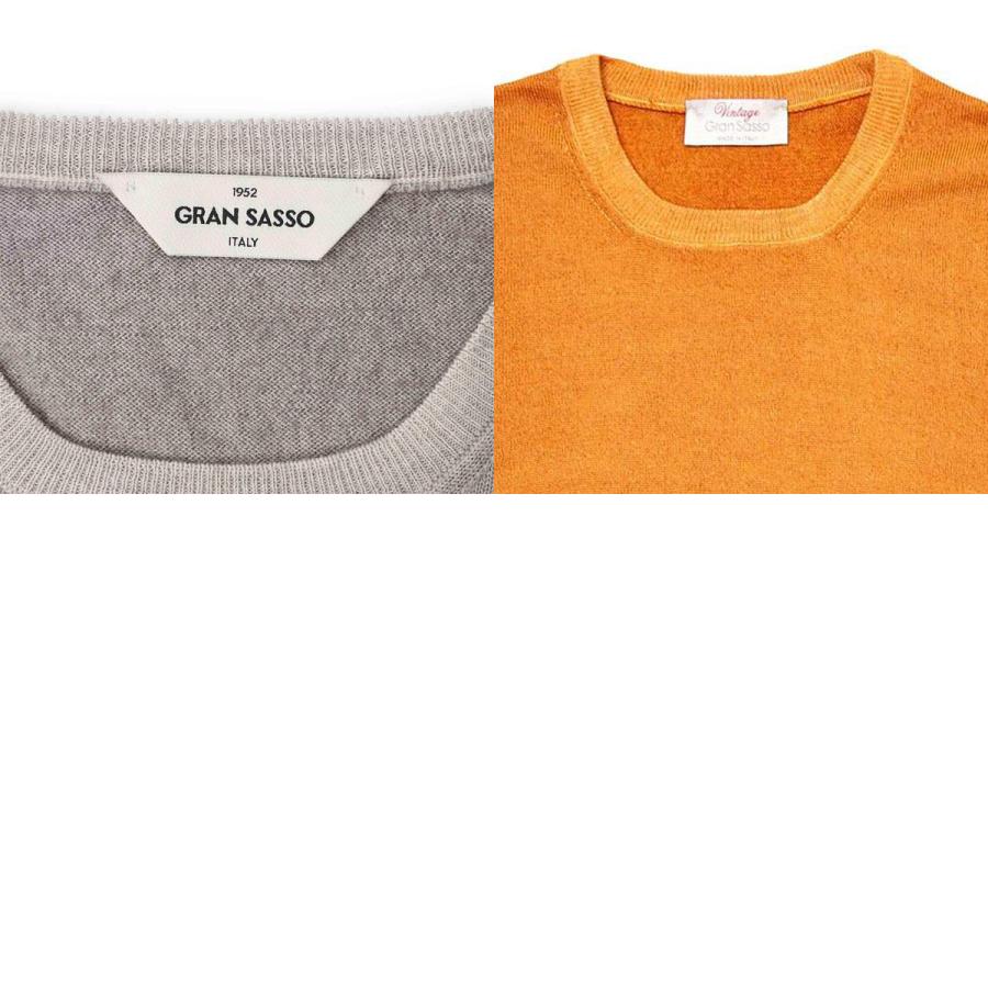 グランサッソ　クルーネックニット　ヘーゼル　50 12Gソフトコットン クルーネックニット｜GRAN SASSO（グランサッソ
