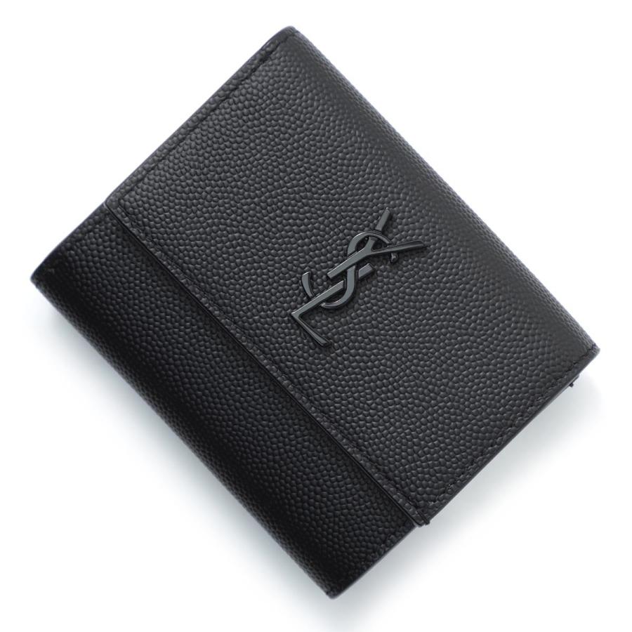 サンローランパリ Saint Laurent Paris 3つ折り 財布 小銭入れ付き Continental Wallet ブラック メンズ