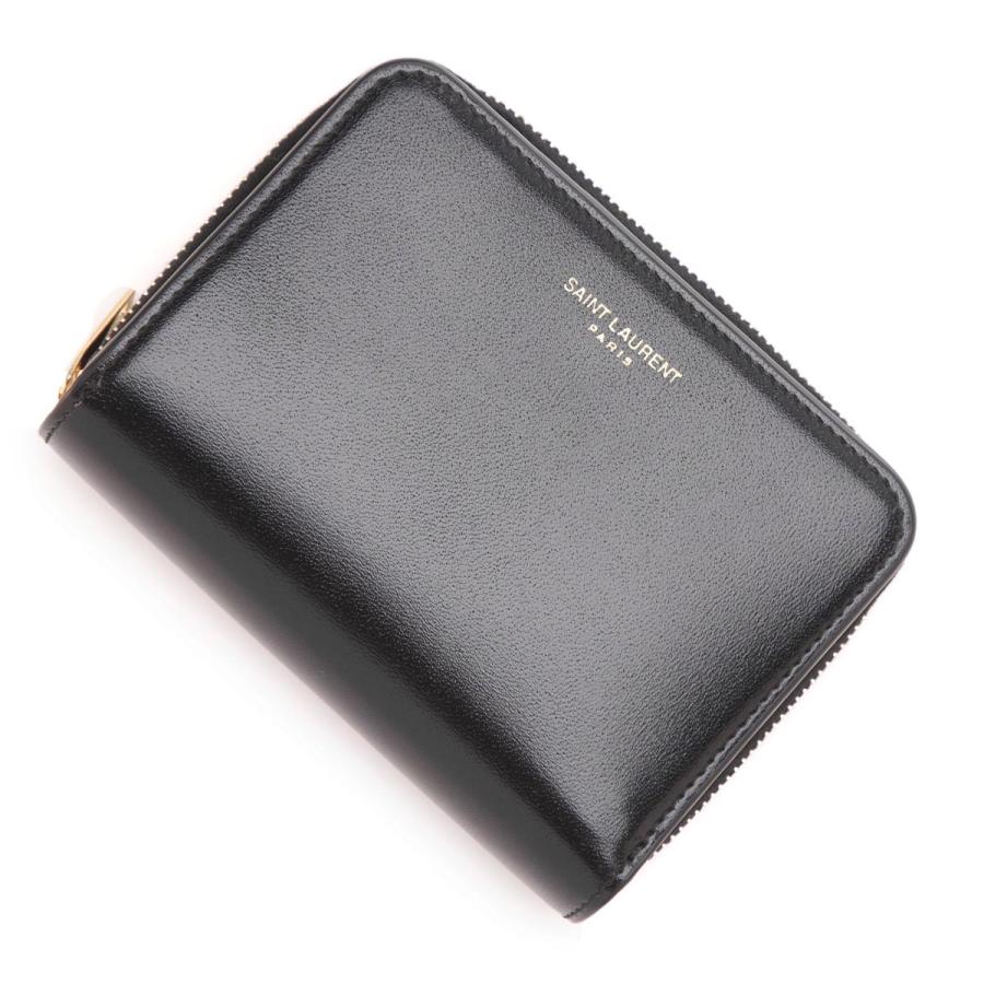 SAINT LAURENT ブラック 2つ折り財布 サンローラン SAINT LAURENT 財布 二つ折り財布 折りたたみ財布 小銭