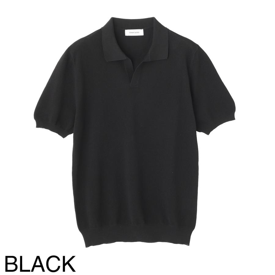グランサッソ Gran Sasso ニットポロシャツ SKIPPER M/M FRESH COTTON フレッシュコットン スキッパーポロシャツ 大きいサイズあり メンズ 57157-20643-002の画像