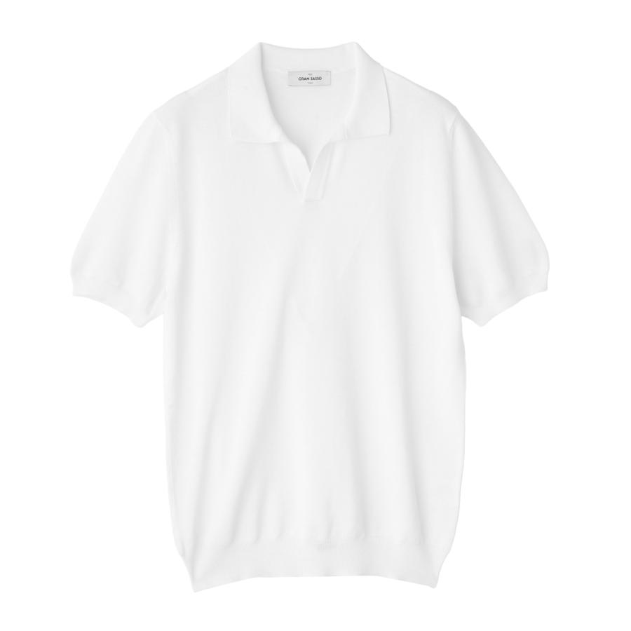 グランサッソ Gran Sasso ニットポロシャツ SKIPPER M/M FRESH COTTON フレッシュコットン スキッパーポロシャツ 大きいサイズあり メンズ 57157-20643-002の画像