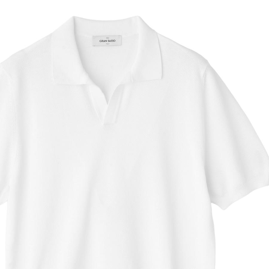 グランサッソ Gran Sasso ニットポロシャツ SKIPPER M/M FRESH COTTON フレッシュコットン スキッパーポロシャツ 大きいサイズあり メンズ 57157-20643-002の画像
