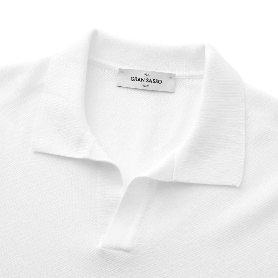 グランサッソ Gran Sasso ニットポロシャツ SKIPPER M/M FRESH COTTON フレッシュコットン スキッパーポロシャツ 大きいサイズあり メンズ 57157-20643-002の画像