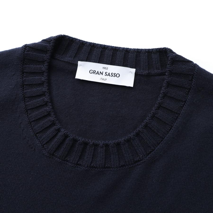 Gran Sasso（グランサッソ） クルーネック半袖ニット 大きいサイズあり