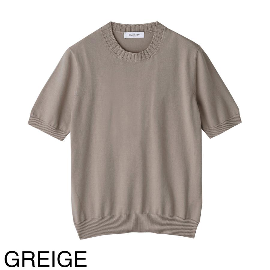 Gran Sasso（グランサッソ） クルーネック半袖ニット 大きいサイズあり