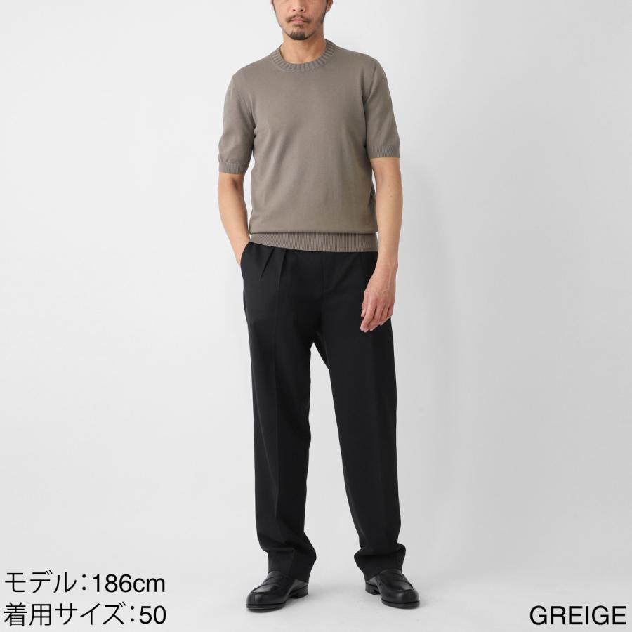 Gran Sasso（グランサッソ） クルーネック半袖ニット 大きいサイズあり