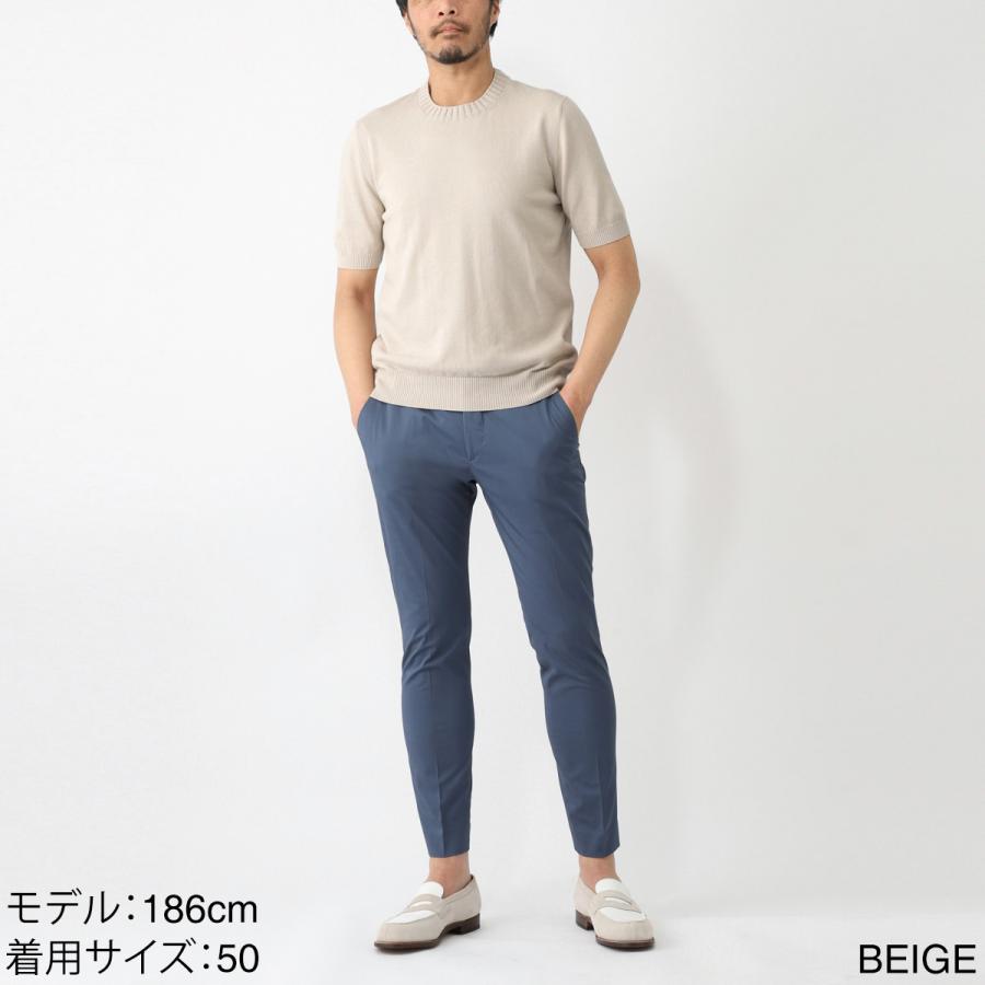 Gran Sasso（グランサッソ） クルーネック半袖ニット 大きいサイズあり