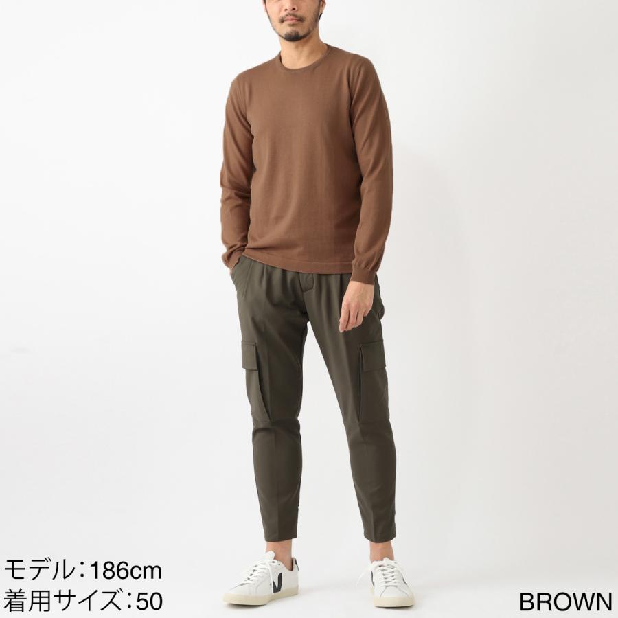 GRAN SASSO 12Gウールソリッドクルーネックニット ブラウン 44 GRAN SASSO（グランサッソ）12ゲージウールソリッドクルーネック