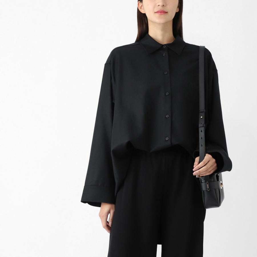 ザ ロウ THE ROW シャツ ELADA SHIRT オーバーサイズ 七分袖 ビスコース ウール ボタンアップ 5928 W1973 BLK THE ROW（ザ ロウ） シャツ ELADA SHIRT エラダ 5928 W1973 レディース