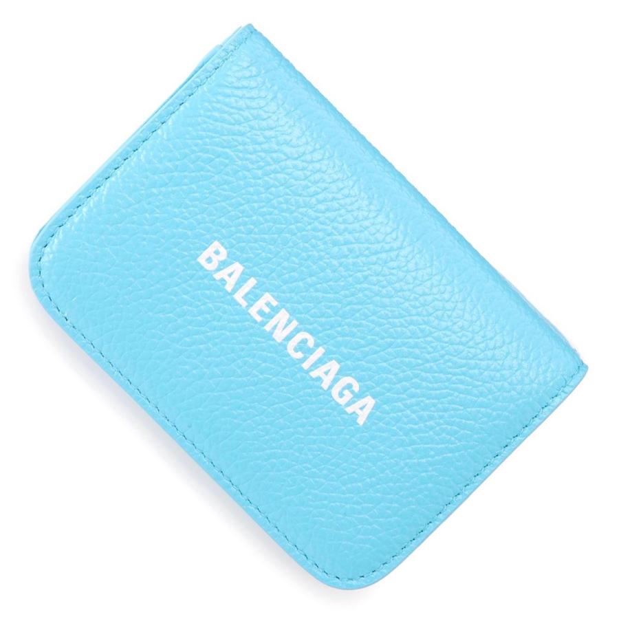 芸能人愛用 1izi3 40 レディース ブルー Cash 小銭入れ付き 3つ折り財布 Balenciaga バレンシアガ Balenciaga 財布