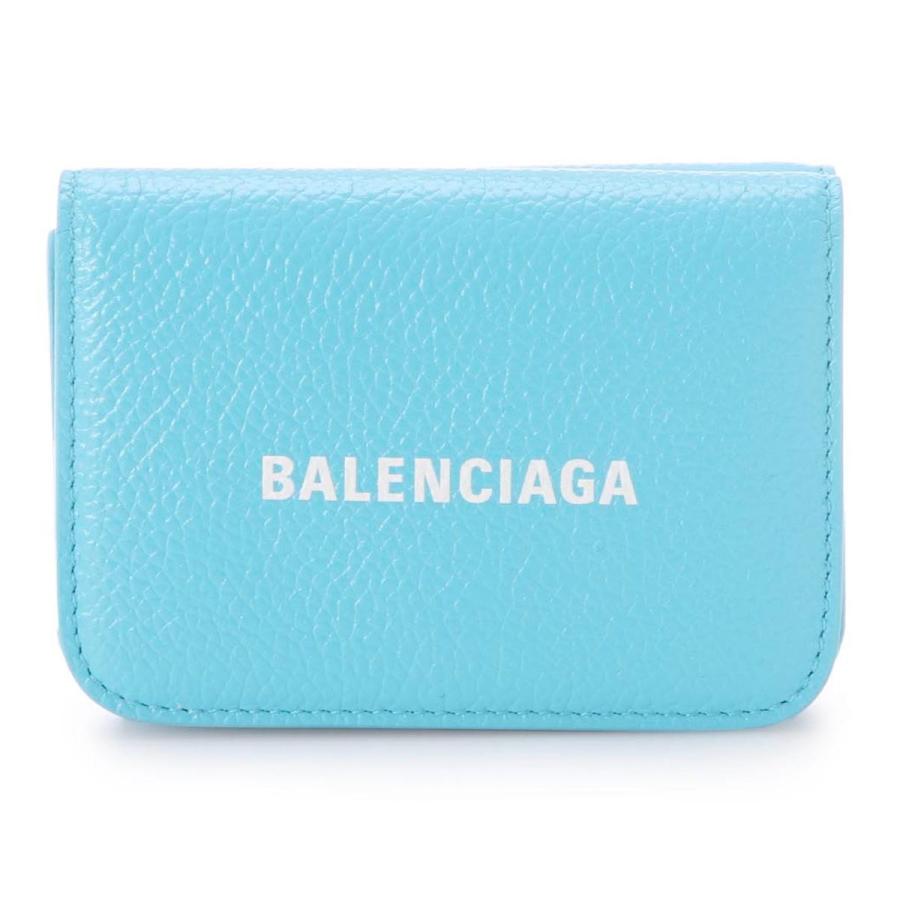BALENCIAGA バレンシアガ 3つ折り財布 小銭入れ付き CASH ブルー