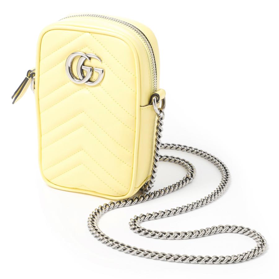 ほぼ未使用✨ GUCCI ハート チャーム ストラップ GGマーモント ゴールド 22新作 グッチ 〔GGマーモント〕ハーフムーンシェイプミニバッグ