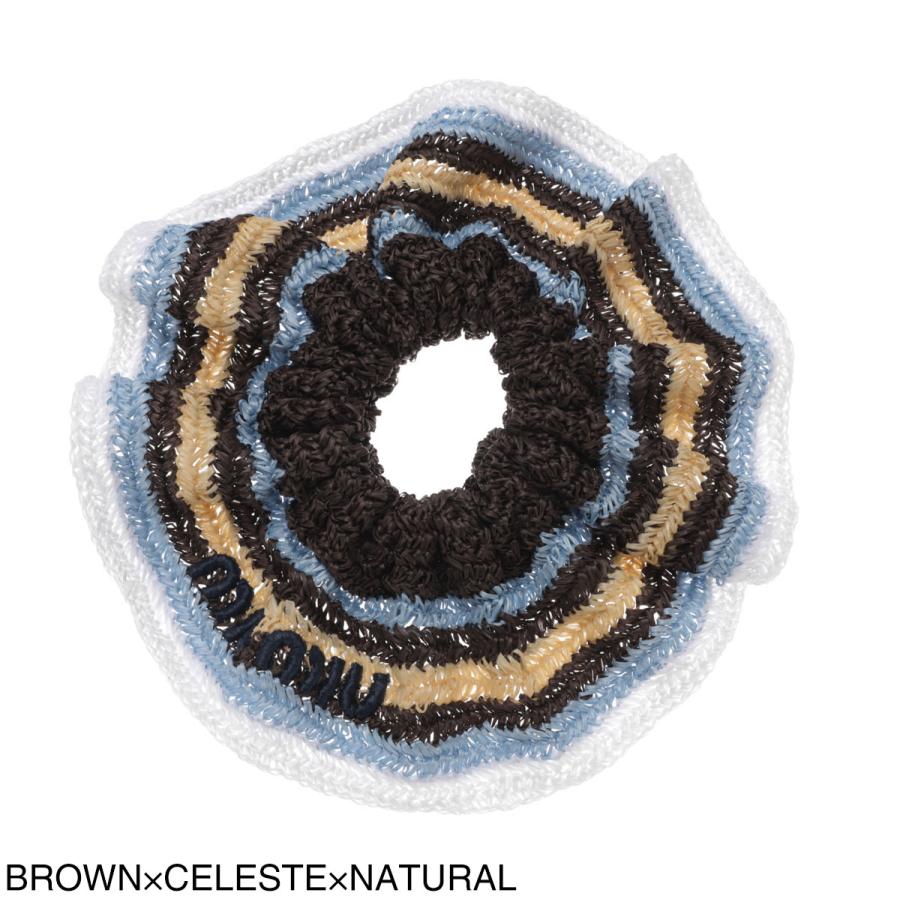 ミュウミュウ miu miu シュシュ CROCHET SCRUNCHIE ロゴ刺繍 ヘアゴム ヘアゴム マルチカラー レディース 5if027-2cwx-f04emの画像
