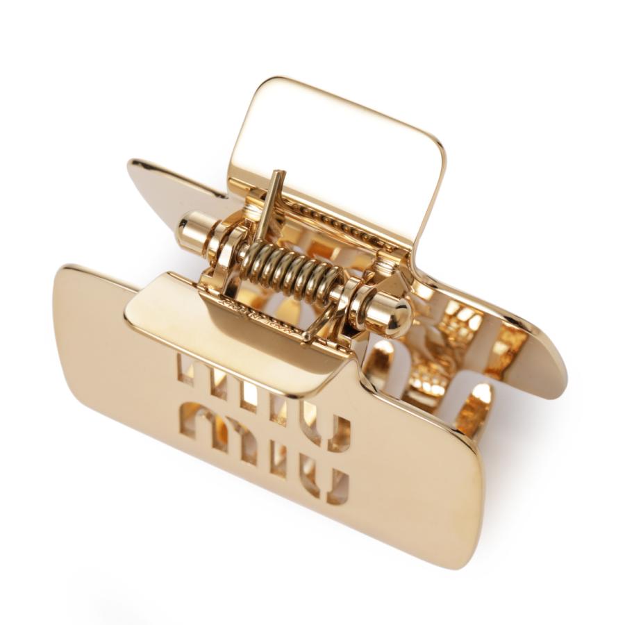 miu miu（ミュウミュウ） ヘアクリップ ブラス ロゴ クロウクリップ